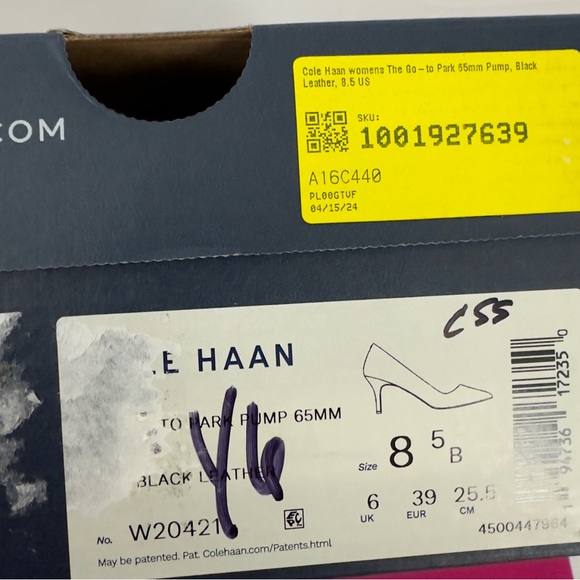 Cole Haan The Go-to Park Black 2.5” Heel Leather pointed Toe Pump 8.5B (… - Picture 15 of 15